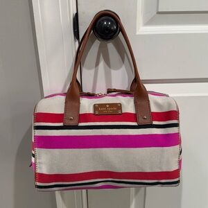 Kate Spade New York Kaleigh Oak Island Stripe Canvas Handbag Purse Tote